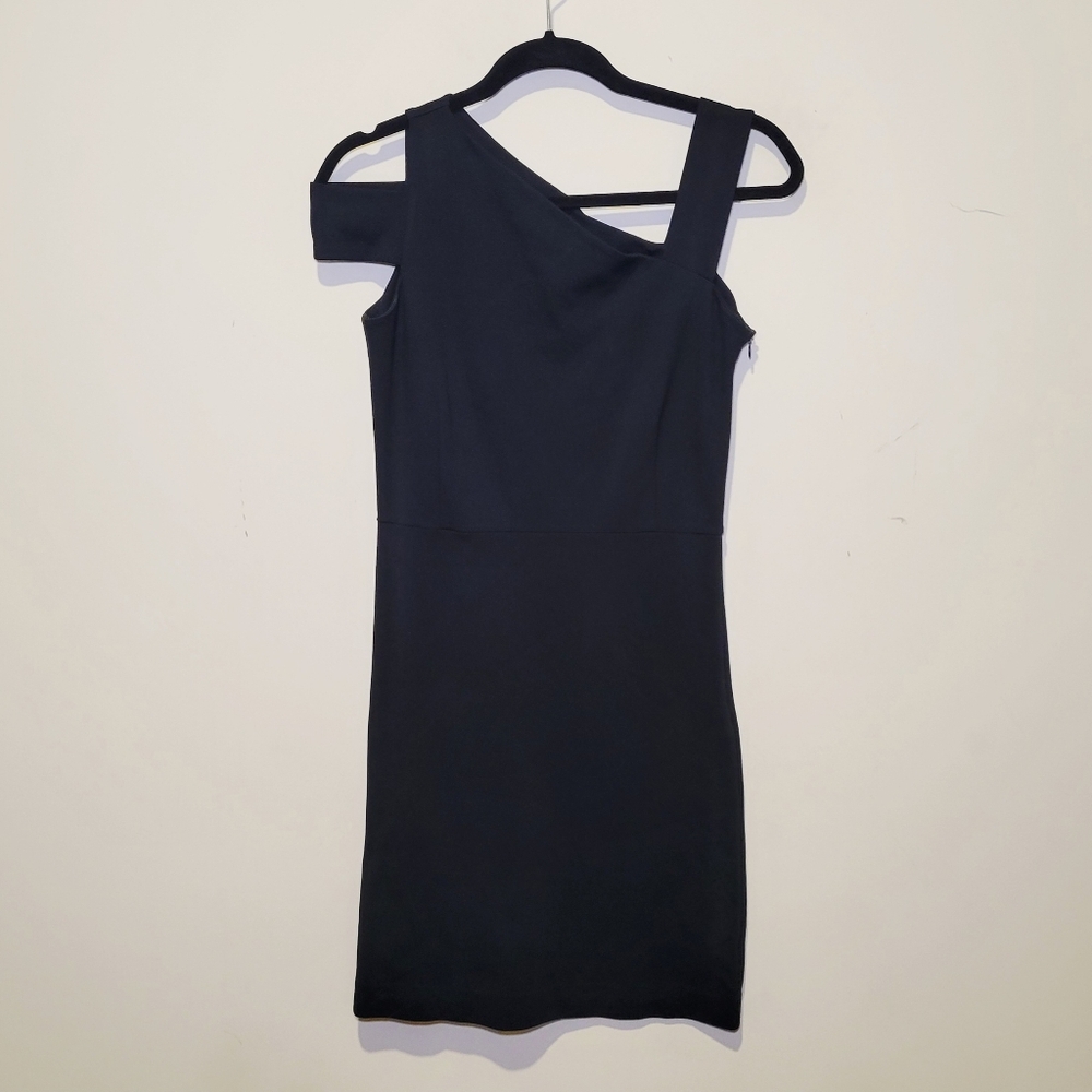 Anna Cate Black Asymmetrical Shoulder Bodycon‎ Cocktail Dress